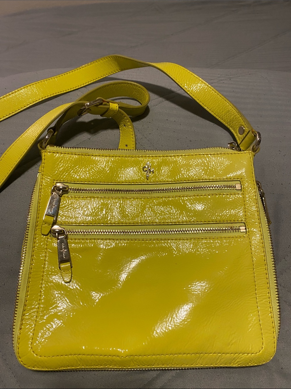 Cole Haan Yellow Patent Leather Crossbody Bag